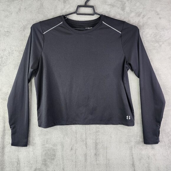 Sports Illustrated Tops - Womens Black Sports Illustrated Open Back Tee Top Shirt Long Sleeve Size XL